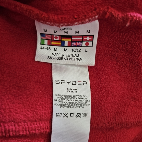 Spyder Core Sweater Womens Size M Jacket Vampire Red Full Zip Cable Knit Lined - Picture 13 of 16